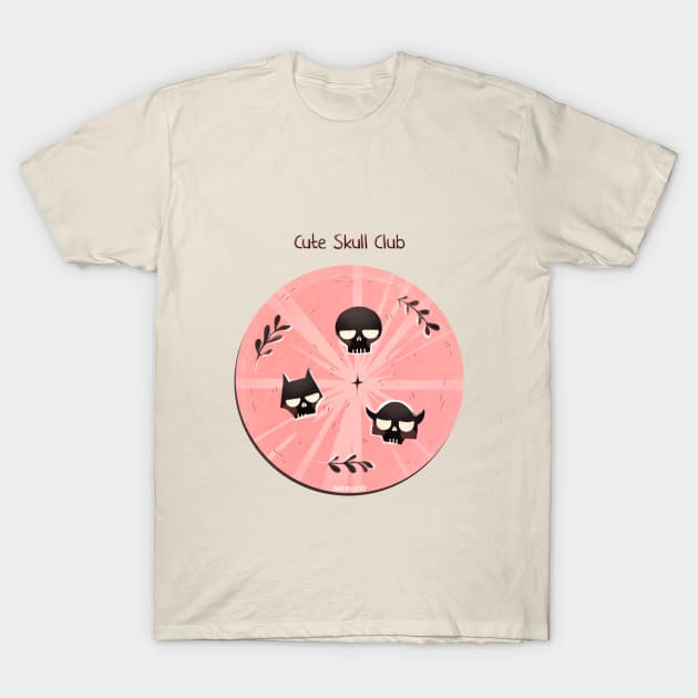 Cute Skull Club (with Bg) T-Shirt by Meruod